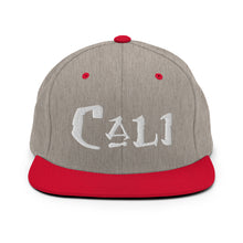 Load image into Gallery viewer, Cali / White Embroidered Snapback Hat
