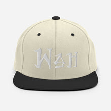 Load image into Gallery viewer, Wah - White Embroidered Snapback Hat
