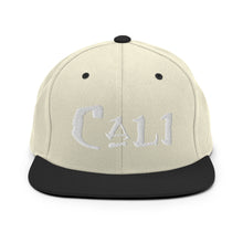 Load image into Gallery viewer, Cali / White Embroidered Snapback Hat
