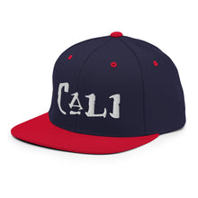 Load image into Gallery viewer, Cali / White Embroidered Snapback Hat
