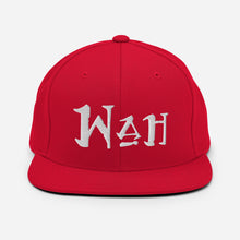 Load image into Gallery viewer, Wah - White Embroidered Snapback Hat
