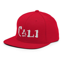 Load image into Gallery viewer, Cali / White Embroidered Snapback Hat
