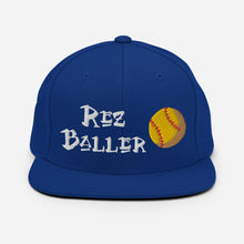 Load image into Gallery viewer, Rez Baller - Softball Embroidered Snapback Hat
