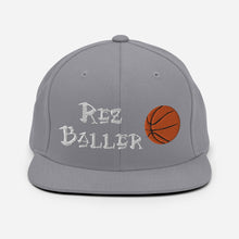 Load image into Gallery viewer, Rez Baller - Basketball Enbroidered Snapback Hat
