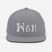 Load image into Gallery viewer, Wah - White Embroidered Snapback Hat
