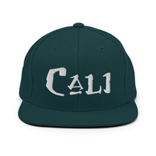 Load image into Gallery viewer, Cali / White Embroidered Snapback Hat
