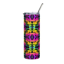 Load image into Gallery viewer, Neon Rainbow Blanket Print Stainless steel tumbler
