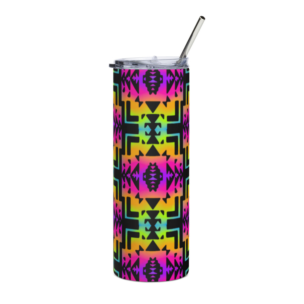 Neon Rainbow Blanket Print Stainless steel tumbler